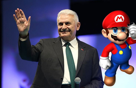 Binali Yıldırım'ı Super Mario yaptılar