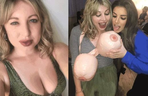 Göğüsleri için veda partisi düzenleyen 27 yaşındaki genç kadın memelerini aldırdı