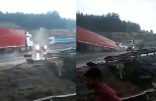 Adana'da tır çarptığı otomobille köprüden uçtu o anlar böyle kaydedildi