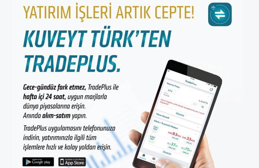 Kuveyt Türk TradePlus ile piyasalar artık 24 saat cepte