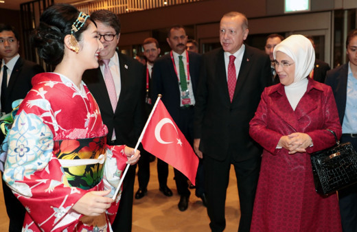 Japonya'da Cumhurbaşkanı Erdoğan'a özel kimonolu karşılama