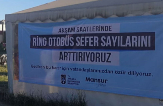 Mansur Yavaş'tan otobüs duraklarına 'özür dileriz' yazısı
