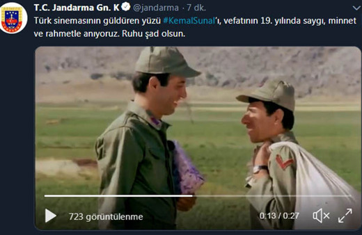 Emniyet ve Jandarma'dan 'Kemal Sunal'ı anma mesajı