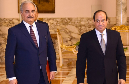 Sisi Hafter'e desteğini gönderdiği askeri konvoyla gösterdi fotoğraflar sızdı