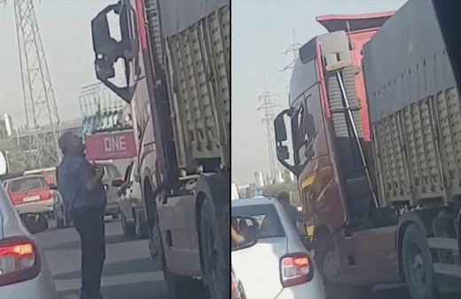 İzmir'de TIR sürücüsü aracını tartıştığı kişinin üzerine sürdü