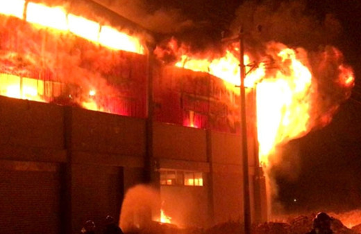 Alaplı'daki fındık fabrikasında yangın