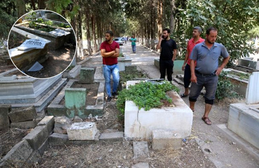 Tehlikeli provakasyonda 6 şüpheli gözaltında Reyhanlı'daki 100 mezarı yıkıp üzerlerine yazı yazdılar