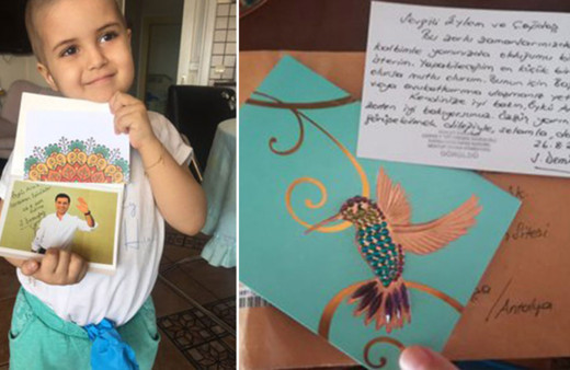 Demirtaş Öykü Arin’e ’kuş’ gönderdi! Kocaman öpücükler notuyla