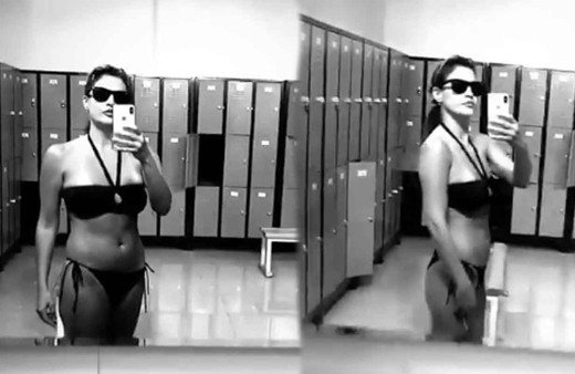 Tuğba Ekinci ıslık çalıp kalçasını gösterdi