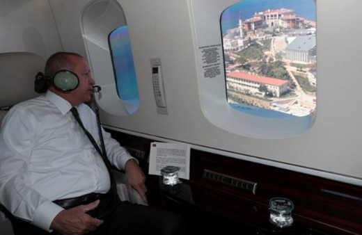 Cumhurbaşkanı Erdoğan helikopterden Yassıada'daki çalışmaları inceledi