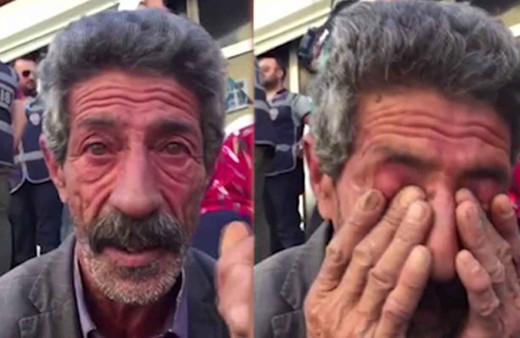 Diyarbakır'da HDP önünde oturma eylemine katılan babanın gözyaşları