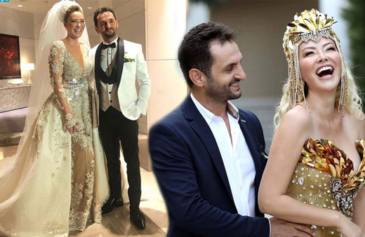 Aylin Coşkun Volkan Aslan'la evlendi 20 kilo gelinlik giydi kilolarca altın takıldı