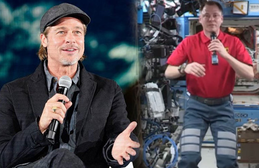 Astronotu canlandıracak olan Brad Pitt uzaydaki astronot Nick Hague ile röportaj yaptı
