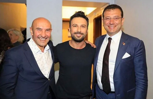Tarkan Ekrem İmamoğlu ve Tunç Soyer bir arada Konser sonrası üçlü poz verdiler
