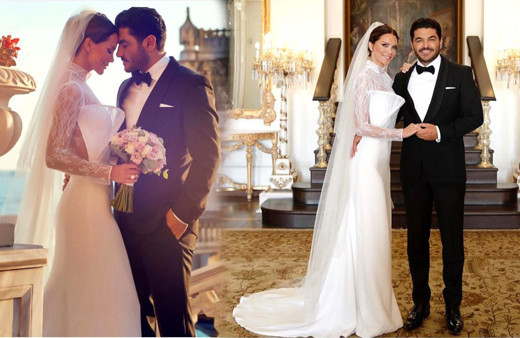 Ebru Şallı ve Uğur Akkuş Çırağan Sarayı'nda evlendi! Tektaşın büyüklüğü olay oldu