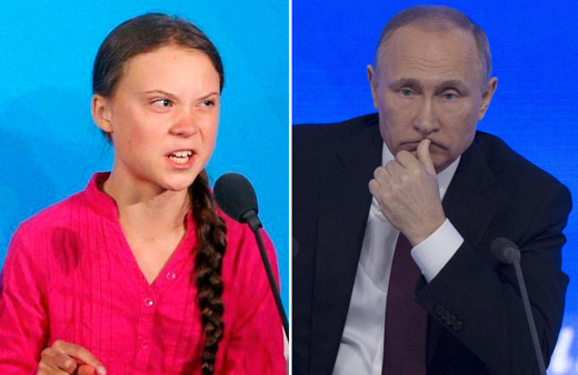 Vladimir Putin İsveçli çevreci aktivist kız Greta Thunberg'i yerden yere vurdu
