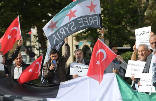 İstanbul'daki Suriyeliler Barış Pınarı Harekatı'na destek için miting yaptı