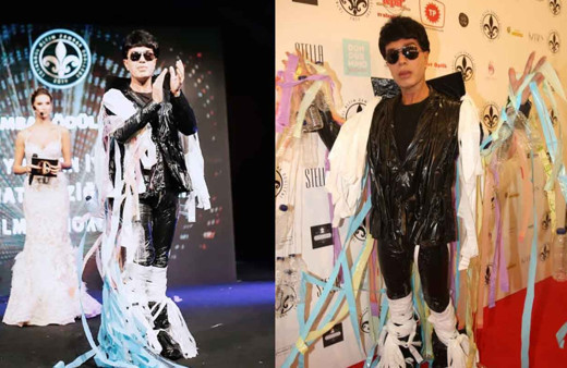 Yılmaz Morgül ödül gecesinde çöp poşeti giydi