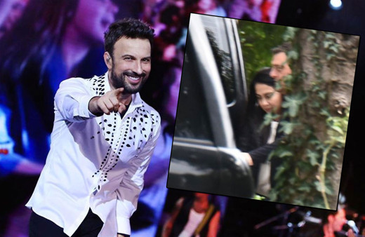 Tarkan'ın eşi Pınar Tevetoğlu görüntülendiğini anlayınca şoförün arkasına saklandı