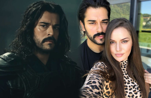Kuruluş Osman'ın setinde Fahriye Evcen Karan bebekle Burak Özçivit'i ziyaret etti