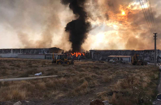 Konya'da Ereğli Organize Sanayi Bölgesinde fabrika yangını