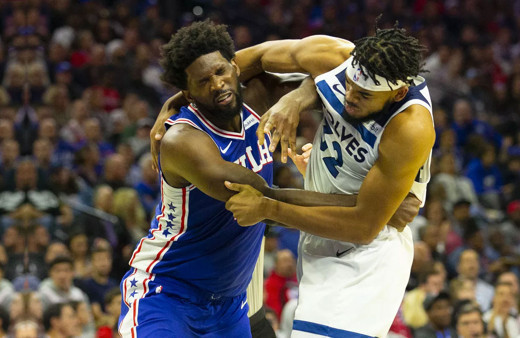 NBA'de Karl Anthony Towns ve Joel Embiid gırtlak gırtlağa girdi