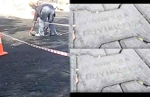 Sincan Belediyesi kaldırımdaki Ankara Büyükşehir Belediyesi logolarını sildi