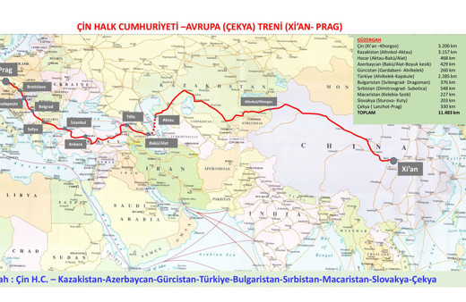 Çin - Türkiye - Prag tren hattı güzergahı! Seferler başladı Türkiye'deki durakları