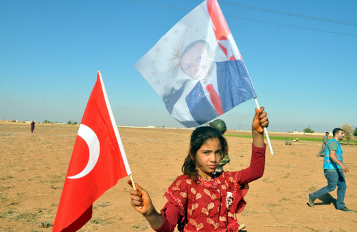 Tel Abyad'da çocukların Erdoğan sevgisi