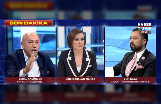 Habertürk ekranlarında Erdal Aksünger Cem Kaya kavgası