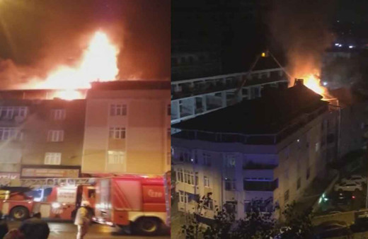 Gaziosmanpaşa’da 4 katlı bir apartmanın üst dairesinde yangın meydana geldi