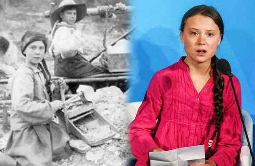Greta Thunberg zaman yolcusu iddiası 121 yıllık fotoğraf ortalığı karıştırdı