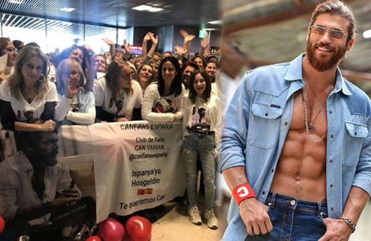 Can Yaman'ı İspanya'da binlerce kişi karşıladı havalimanında yatmışlar