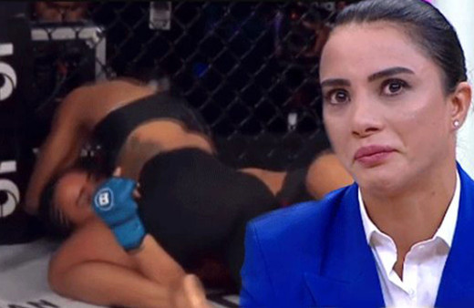 Kafes dövüşünde nakavt olan Sabriye Şengül canlı yayında gözyaşlarına boğuldu