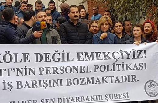 Diyarbakır'da PTT çalışanları eylemde