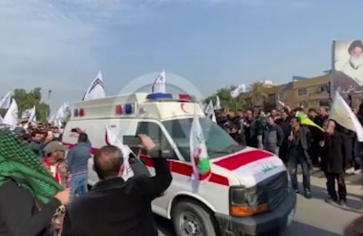 Irak Başbakanı Adil Abdulmehdi Kasım Süleymani ve  Ebu Mehdi el-Mühendis'in cenaze töreninde