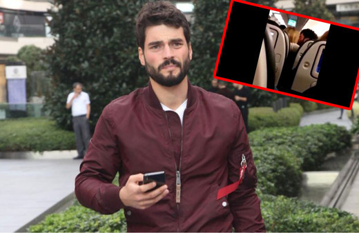Hercai'nin yıldızı Akın Akınözü sevgilisi Sandra Pestemalciyan'la uçakta aşka geldi!