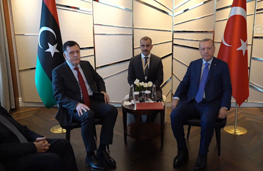 Cumhurbaşkanı Erdoğan Libya Hükümeti Başbakanı Serrac ile görüştü