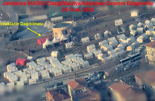 İHA ve İKU'lar deprem bölgesinden anlık görüntü aktardı