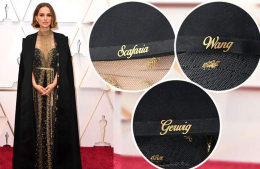 Natalie Portman Oscar Ödülleri'nde kıyafetiyle olay! Kadın yönetmenlerin adını yazdırdı