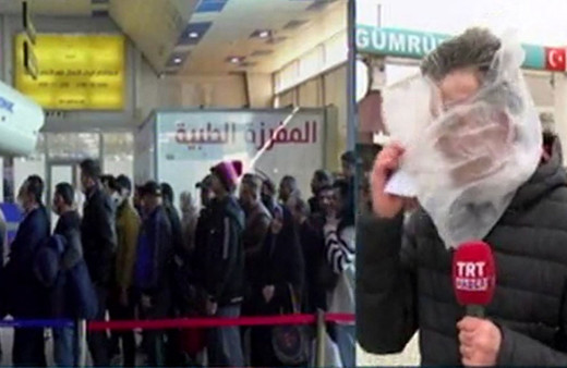 TRT canlı yayında talihsiz kaza! Poşet yüzüne yapıştı