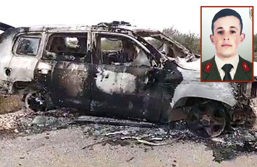 İşte Esed'in vurduğu TSK'ya ait ambulans ve şehidimiz