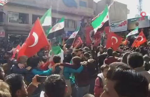 Suriye Azez'de Mehmetçiğe destek mitingi düzenlendi