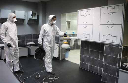 Denizli Atatürk Stadı'nda ​koronavirüs temizliği