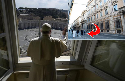Papa korona karantinasındaki Roma caddelerinde gezindi  boş meydanı kutsadı