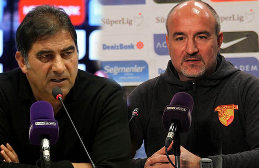 Göztepespor - Rizespor maçı sonrası teknik adamlar sahnede