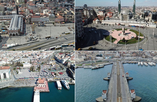 İstanbul hiç böyle görmediniz! koronavirüs etkisiyle meydanlar sokaklar bomboş