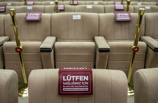 Çankaya Köşkü'nde dikkat çeken koronavirüs önlemi