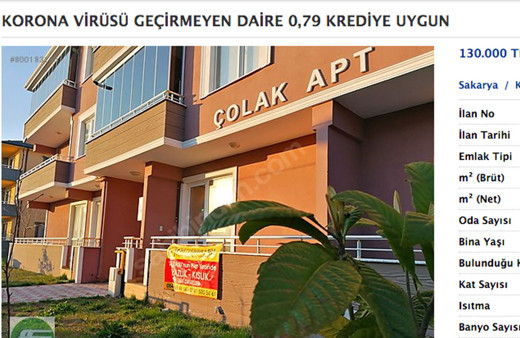 Koronavirüs emlak ve otomobil ilanlarına sıçradı 'korona geçirmez ev'...
