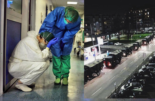 İtalya'da morglarda yer kalmadı! Asker cesetleri yakmaya götürüyor